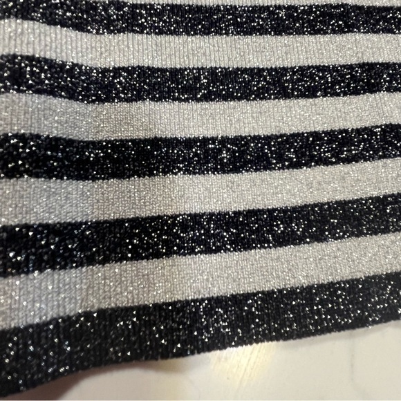 Maje Rushour Metallic Striped Long Sleeve Keyhole Stretch Knit Mini Dres… - Picture 10 of 15